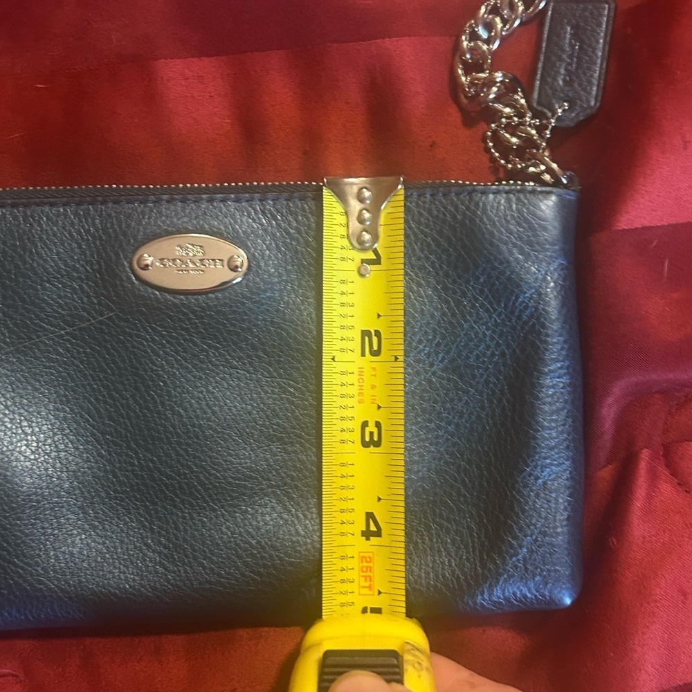 Coach Quinn  Blue pebble  Leather Crossbody Bag - Picture 12 of 12
